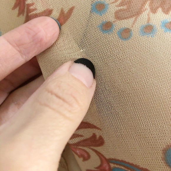 Y2K Express Peasant Top Bell Sleeve Retro Floral Print Hippie Mesh - Picture 4 of 6